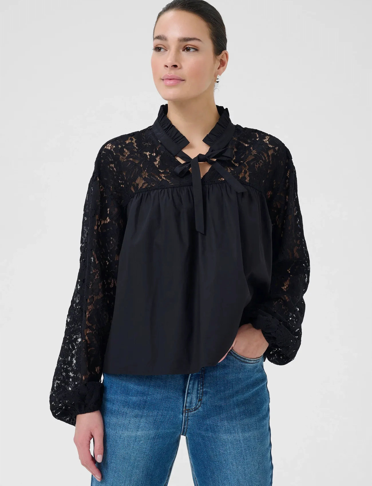 Kaffe Kacynthia Blouse, 36, Black, Bluser > Langærmede, Dame