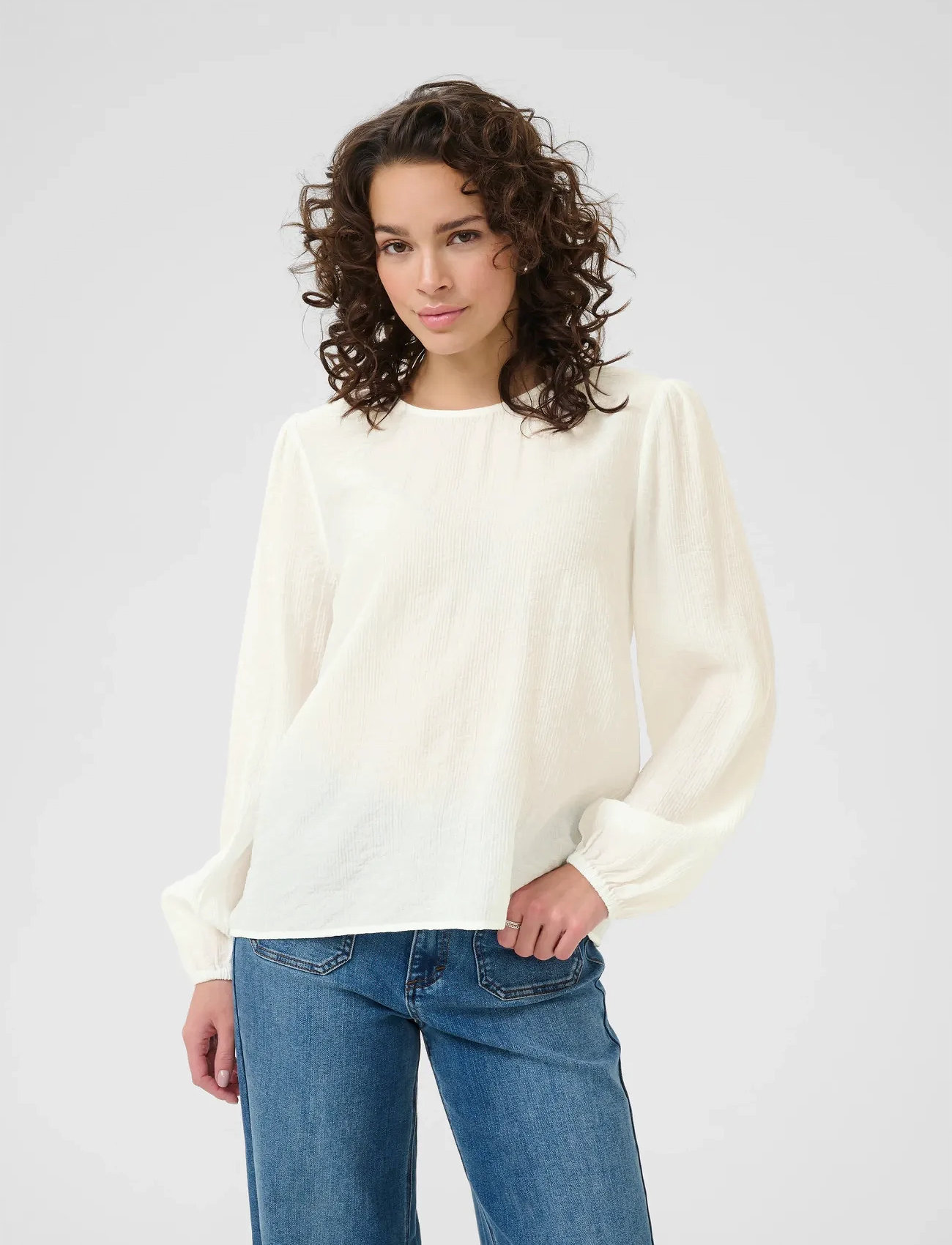 Kaffe Kavivy Blouse, 34, White, Bluser > Langærmede, Dame