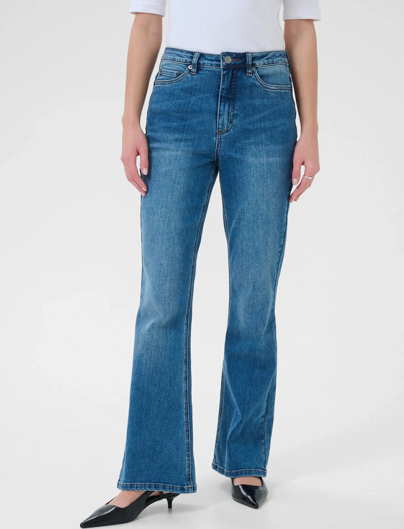 Kaffe Kaforest Hw 1Slim Fit Jeans, 30 x 32, Blue, Jeans > Flares, Dame