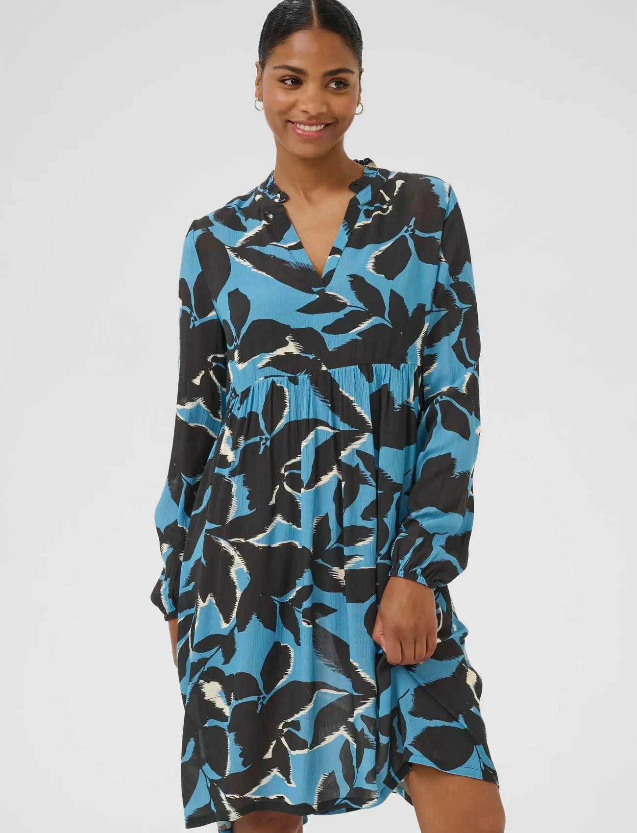 Kaffe Kalisette Amber Dress, 46, Blue, Kjoler > Knælange Og Midi, Dame