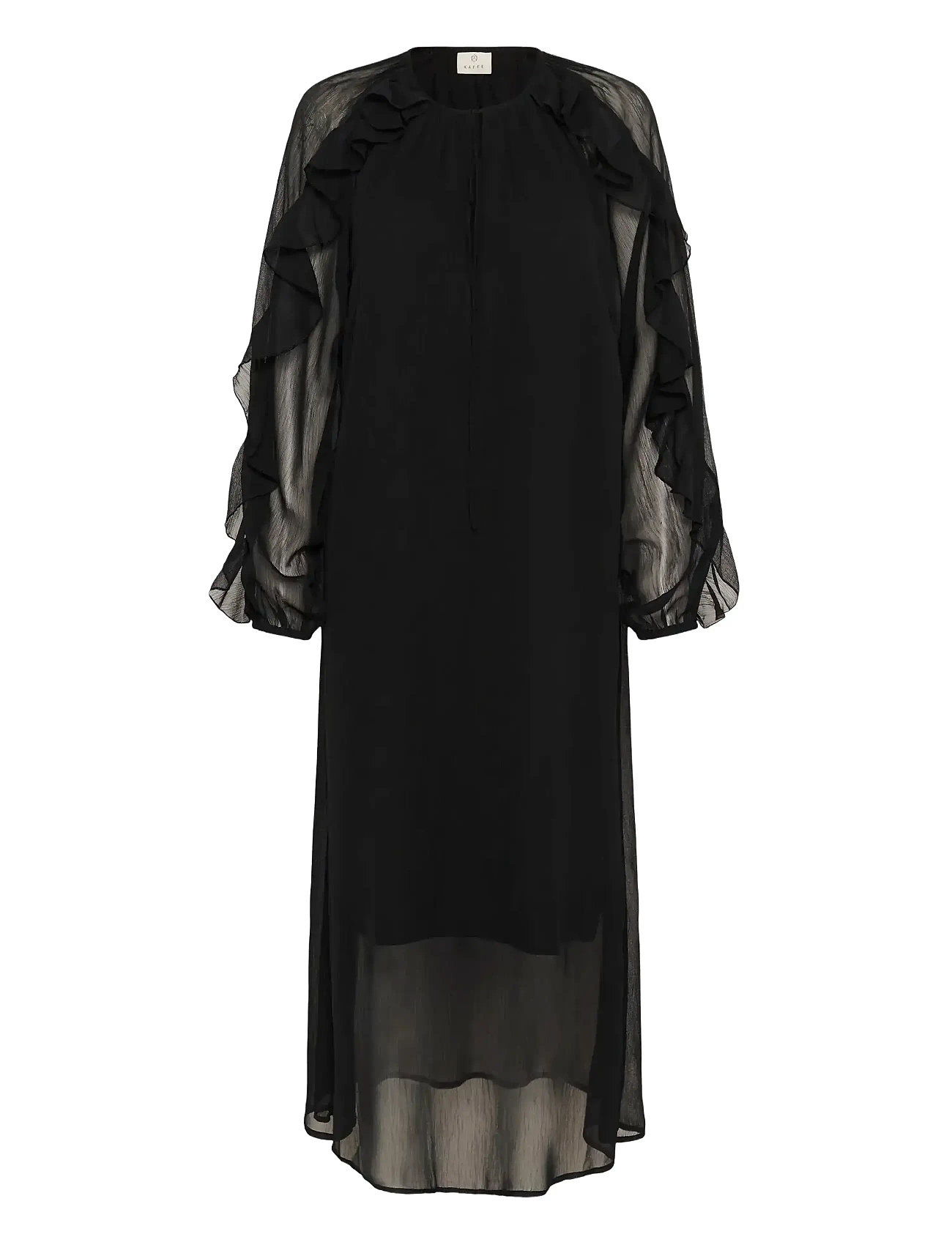 KAFFE Kamila Chiffon Kleid Schwarz - 34 - Damen