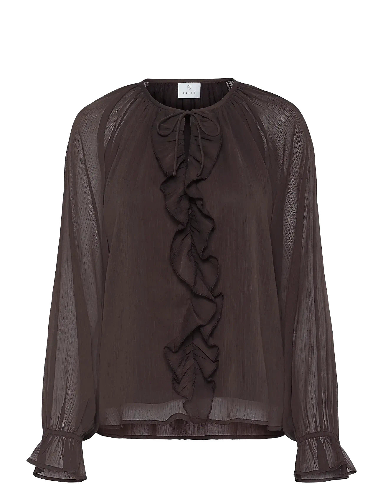 KAFFE Kamila Chiffon Bluse Braun - 36 - Damen