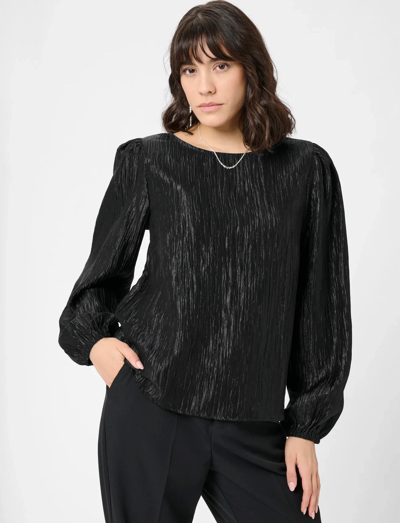 Kaffe Karizz Blouse, 42, Black, Bluser > Langærmede, Dame