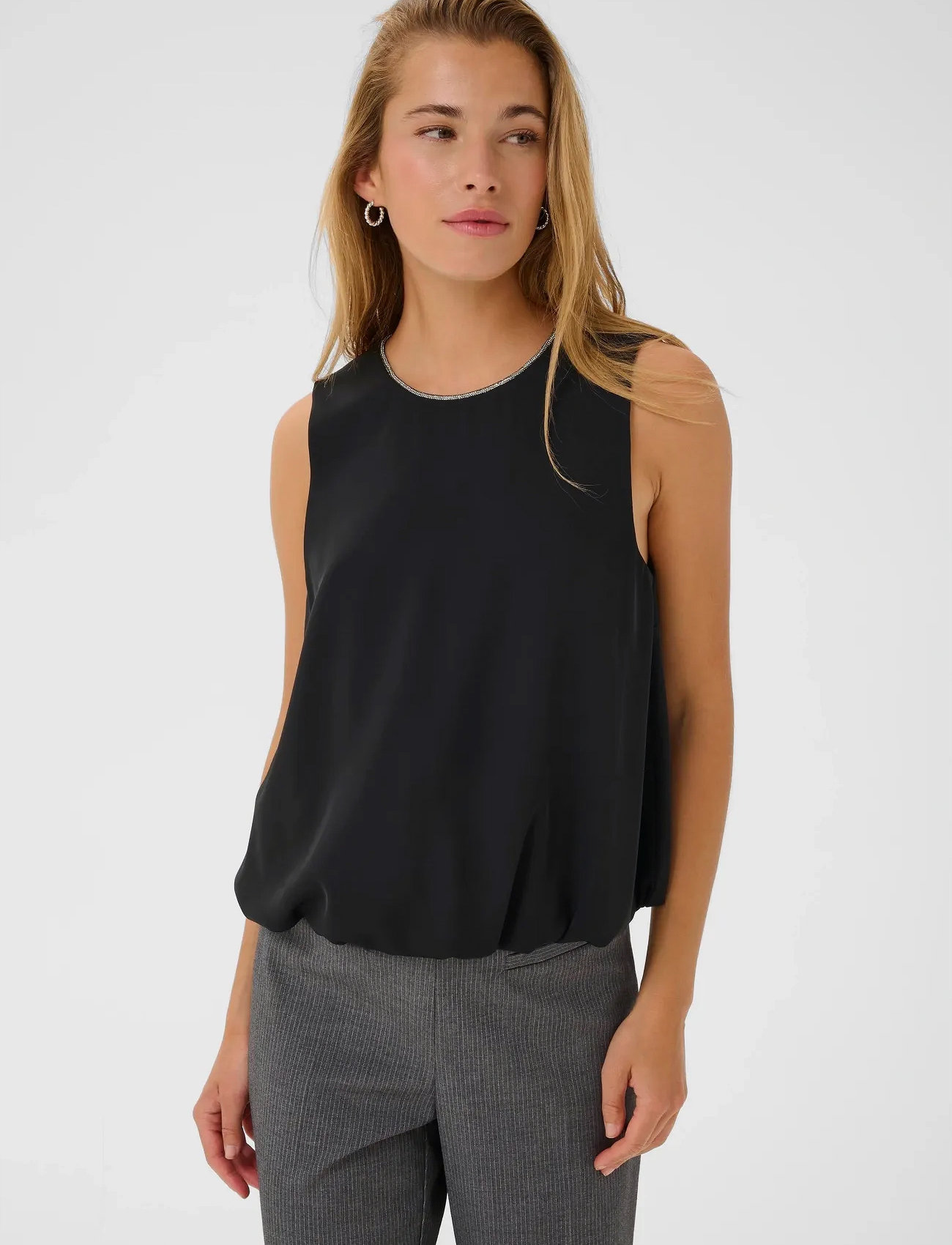 Kaffe Kaolga Top, 38, Black, Bluser > Uden Ærmer, Dame