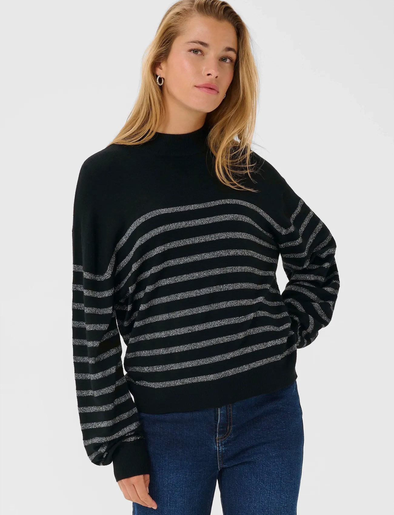 Kaffe Kalizz Turtleneck Pullover, L, Black, Strik > Trøjer, Dame