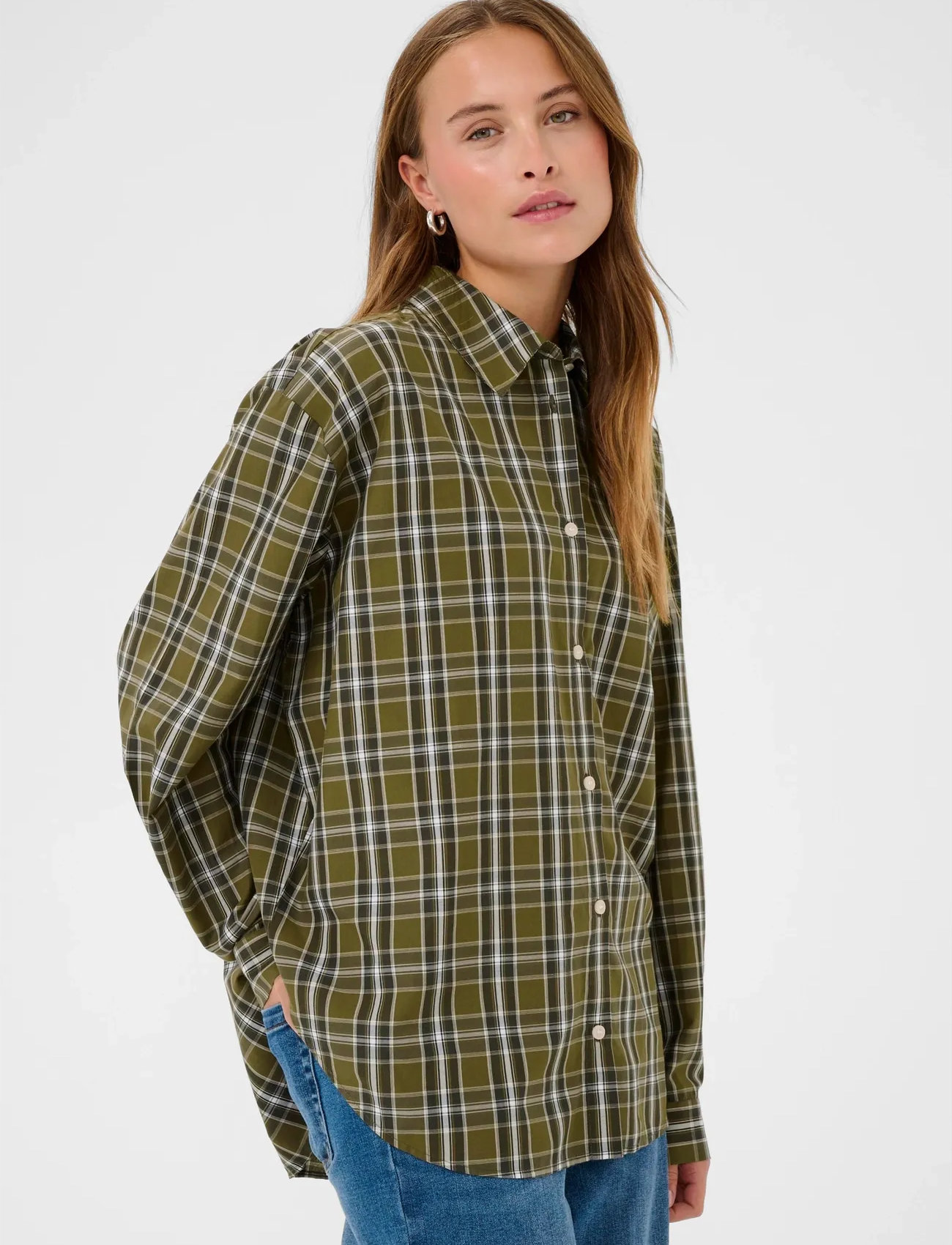 Kaffe Kachris Shirt, 42, Green, Skjorter > Langærmede, Dame