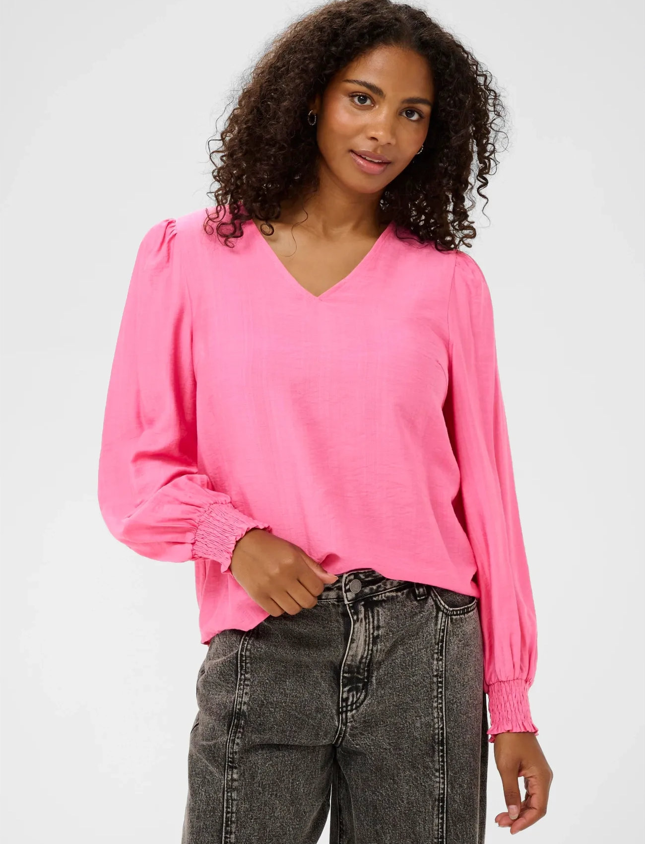 Kaffe Kalufia Blouse, 34, Pink, Bluser > Langærmede, Dame