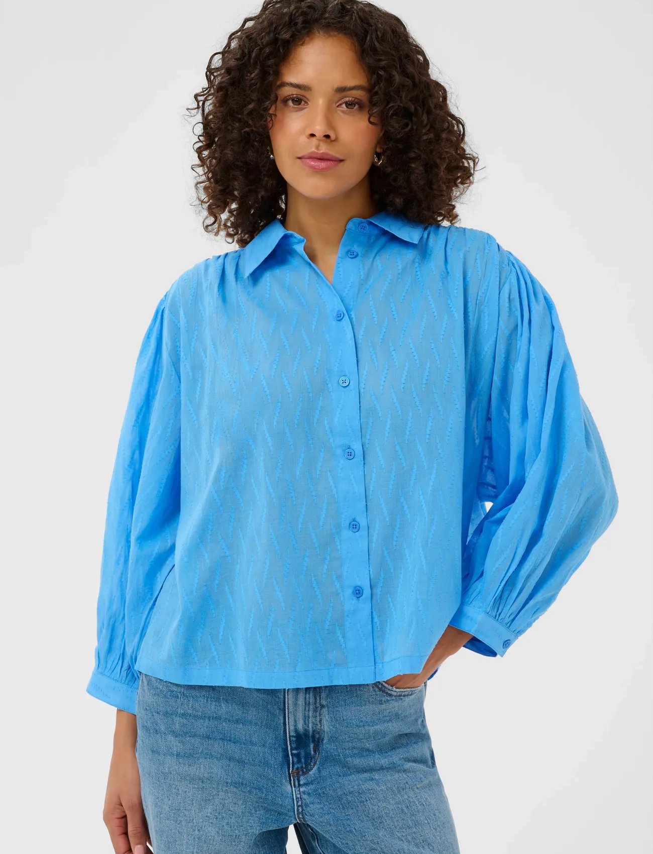 Kaffe Kagabriela Shirt, 42, Blue, Bluser > Langærmede, Dame