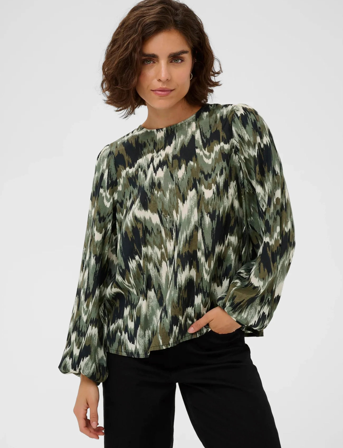 Kaffe Kakia Blouse, 36, Green, Bluser > Langærmede, Dame