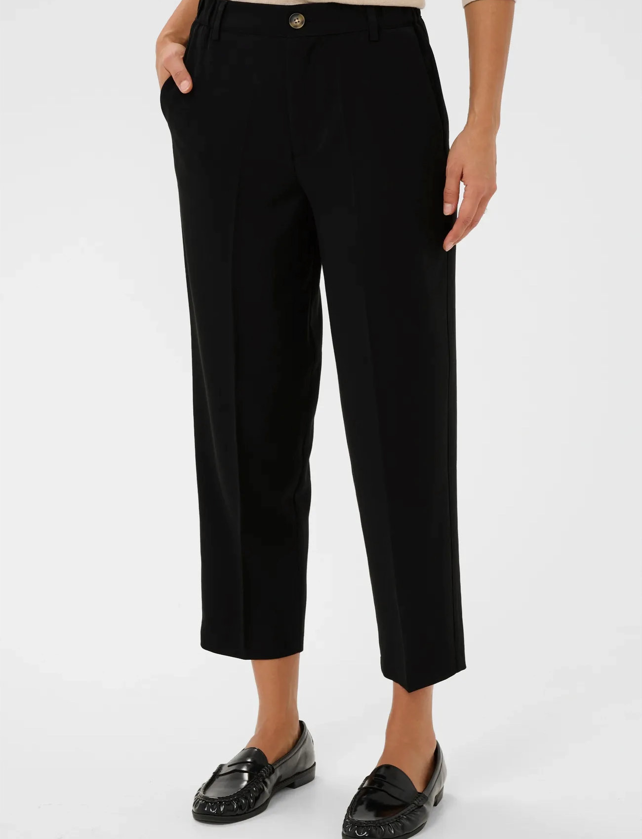Kaffe Kaheather Cropped Pants, 38, Black, Bukser > Jakkesætsbukser, Dame