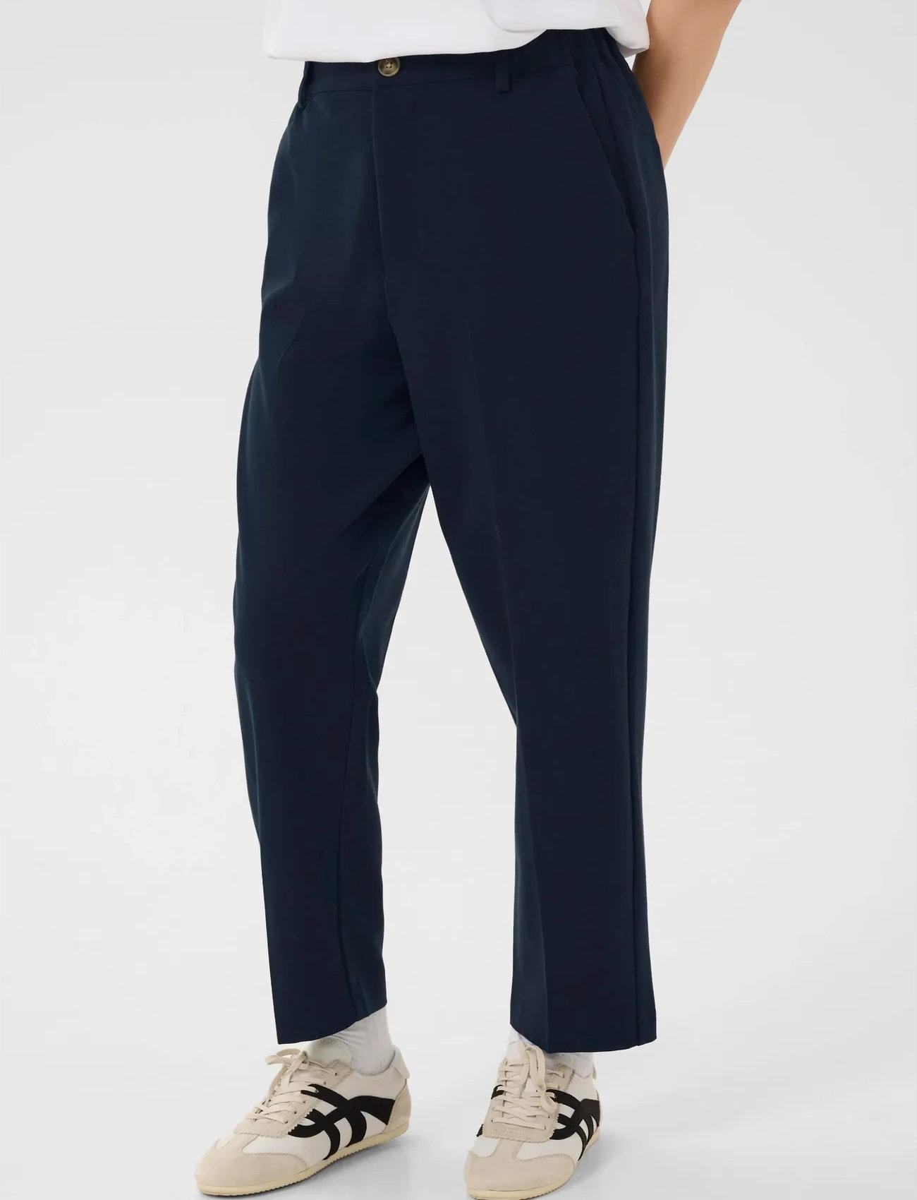 Kaffe Kaheather Cropped Pants, 44, Navy, Bukser > Jakkesætsbukser, Dame