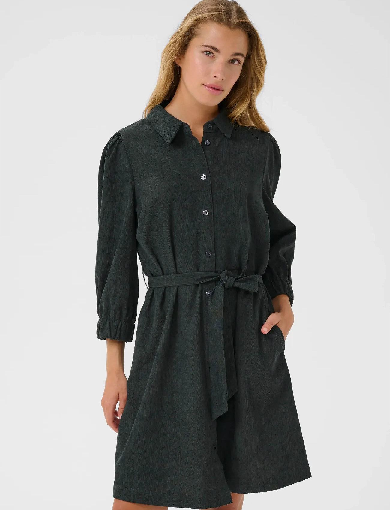 Kaffe Kavera Dress, 42, Khaki green, Kjoler > Kort Kjole, Dame