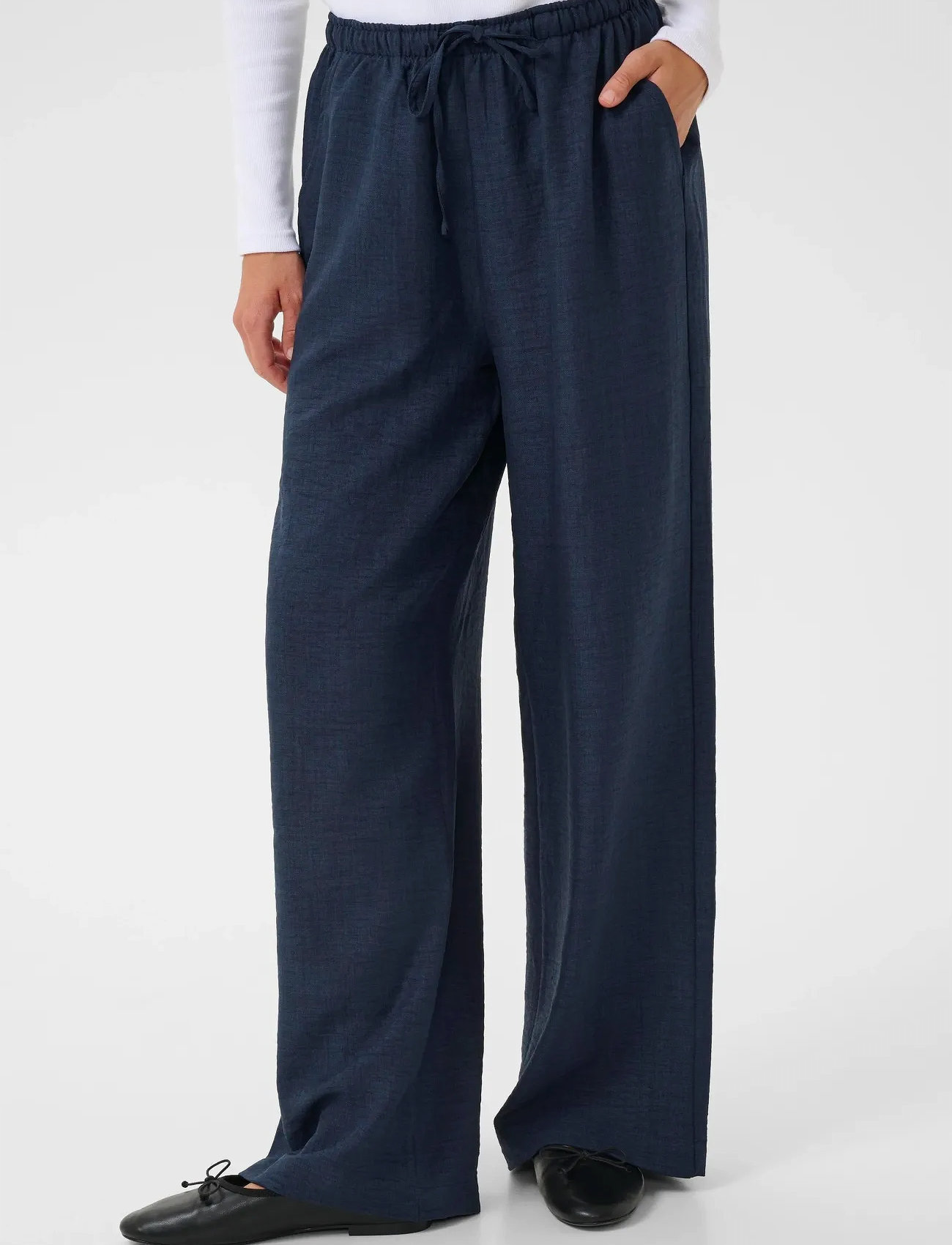 Kaffe Kaellen Pants, 42, Navy, Bukser > Brede Ben, Dame