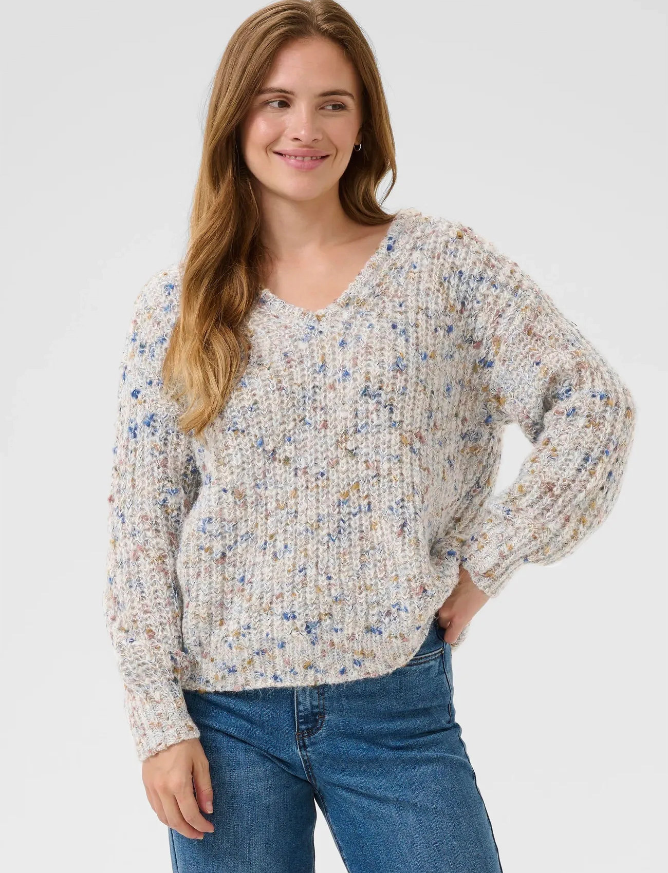 Kaffe Kaeira Knit Pullover, XS, Grey, Strik > Trøjer, Dame
