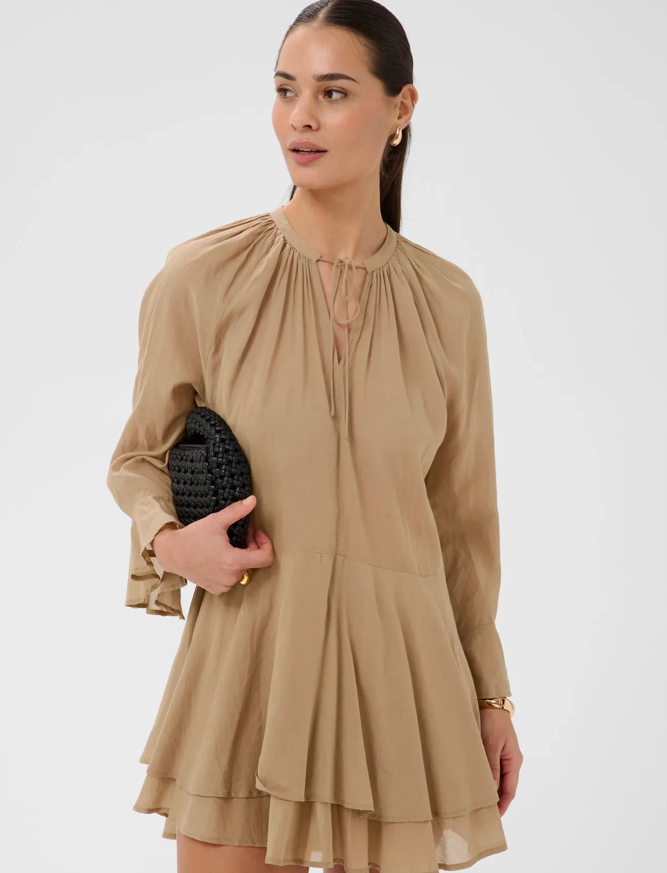 Kaffe Kaflora Dress, 36, Brown, Kjoler > Kort Kjole, Dame