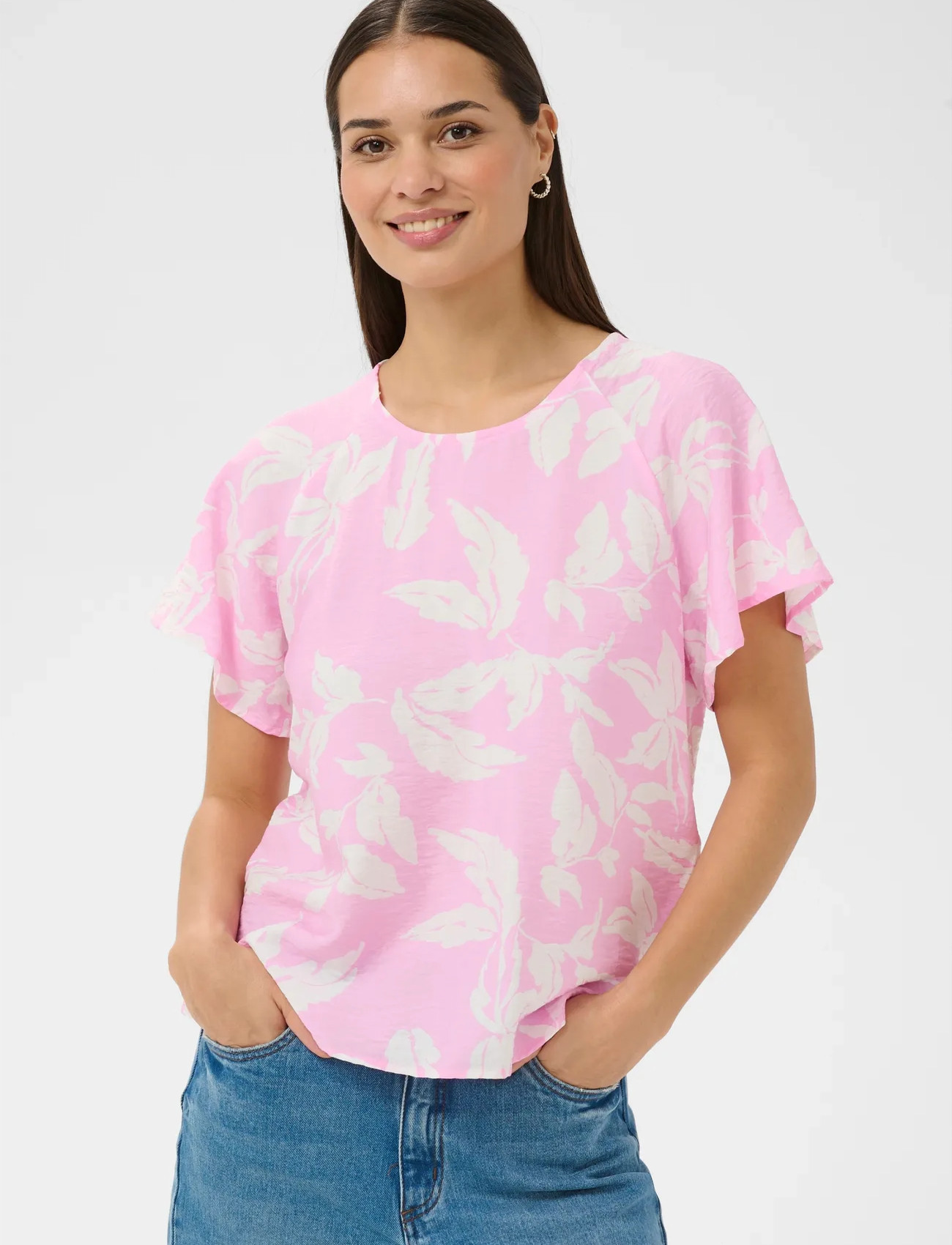 Kaffe Kamarlo Blouse, 34, Pink, Bluser > Kortærmede, Dame