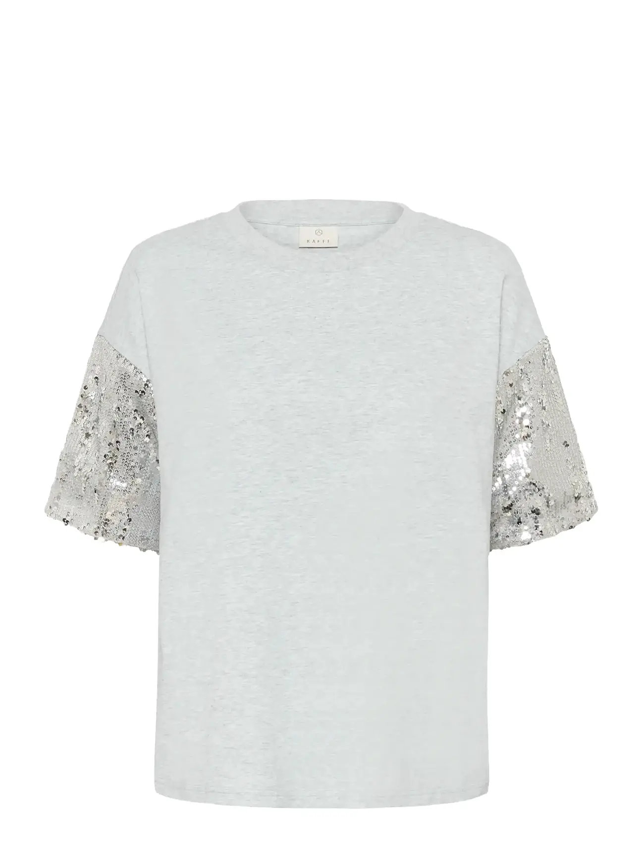 Kaffe Kaselvina T-Shirt, M, Grey, T-Shirts & Toppe > Kortærmede, Dame