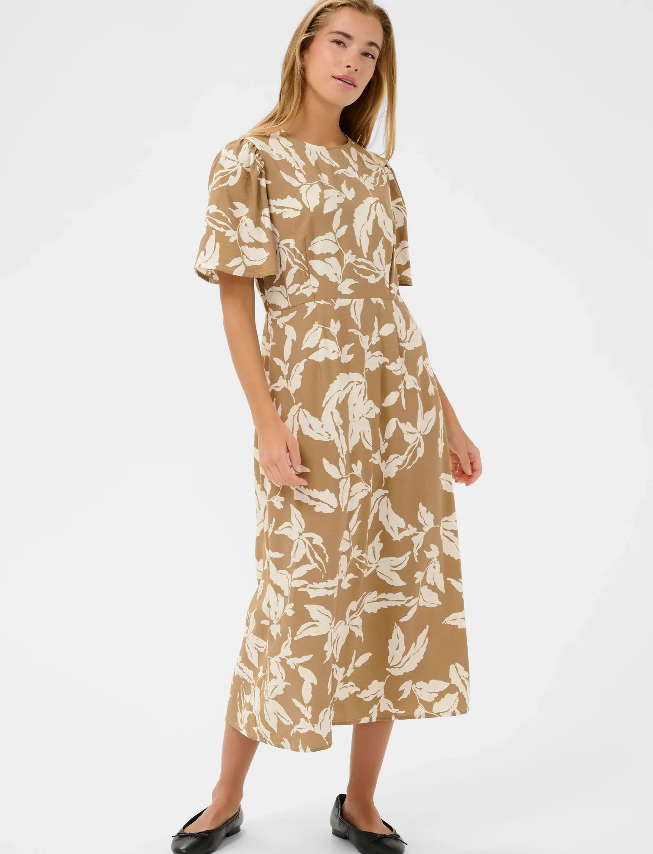 Kaffe Kamarlo Dress, 44, Beige, Kjoler > Knælange Og Midi, Dame