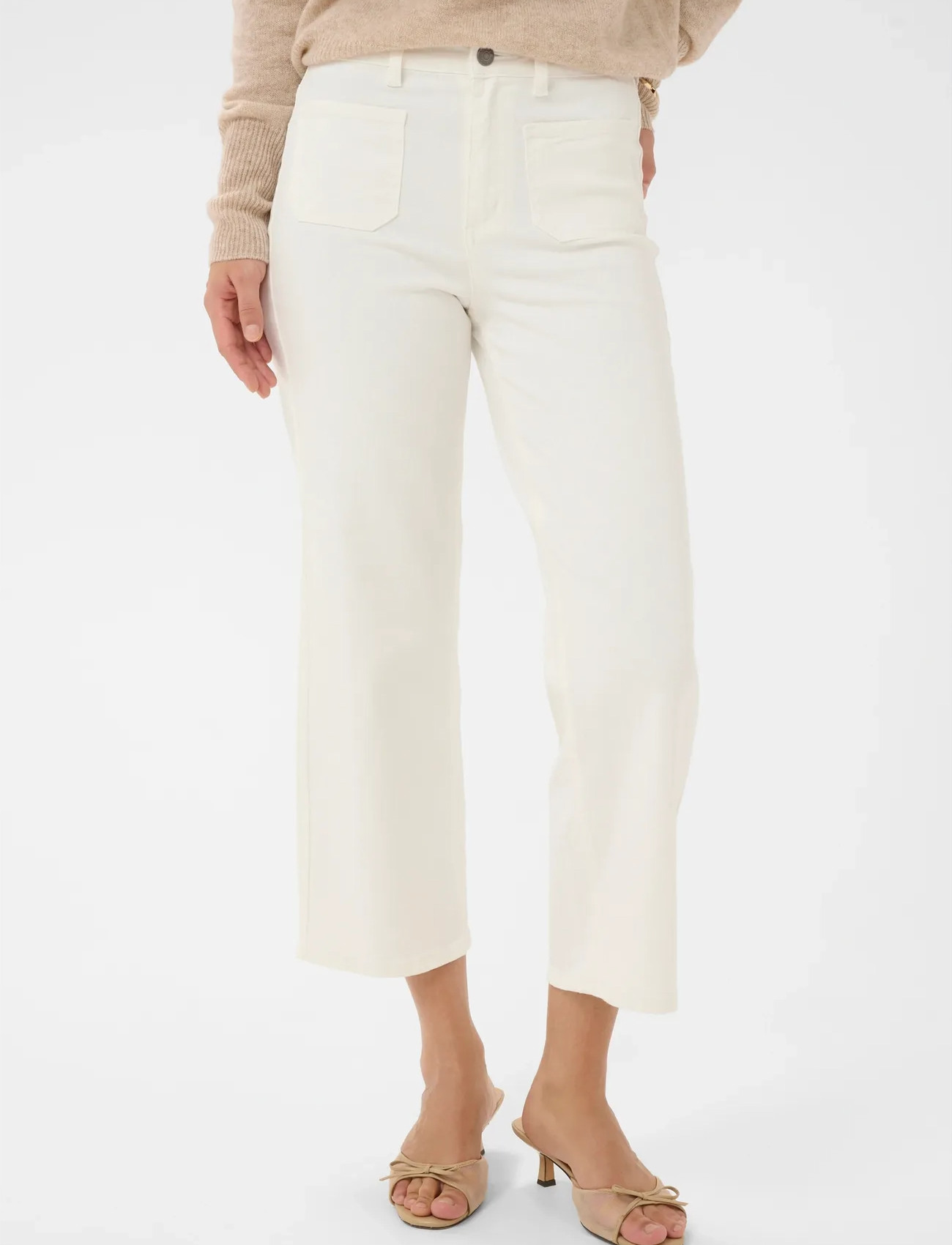 Kaffe Kabrook Cropped Hw Jeans, 30, Cream, Jeans > Lige-Almindelige, Dame