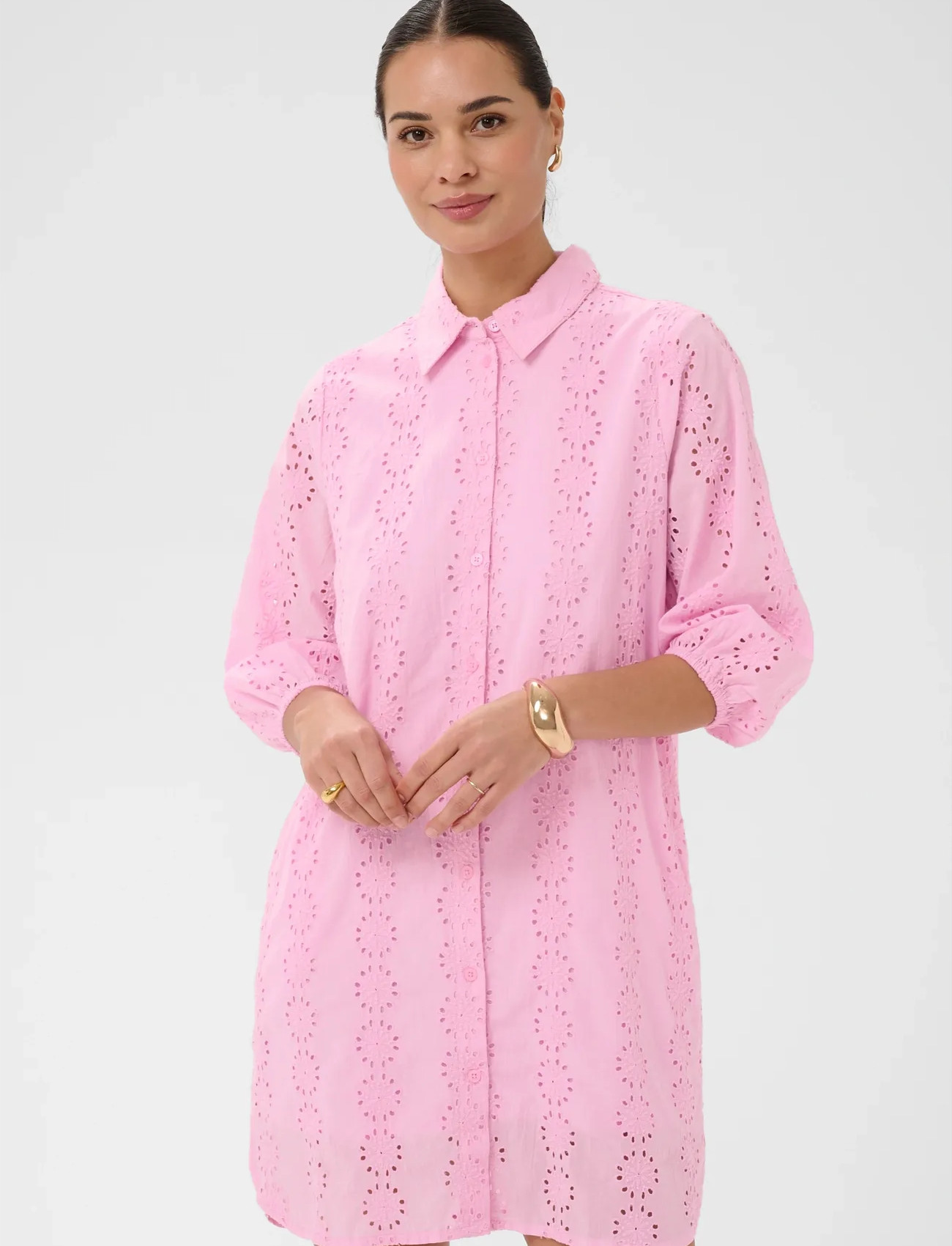 Kaffe Kadona Shirt Dress, 40, Pink, Kjoler > Kort Kjole, Dame