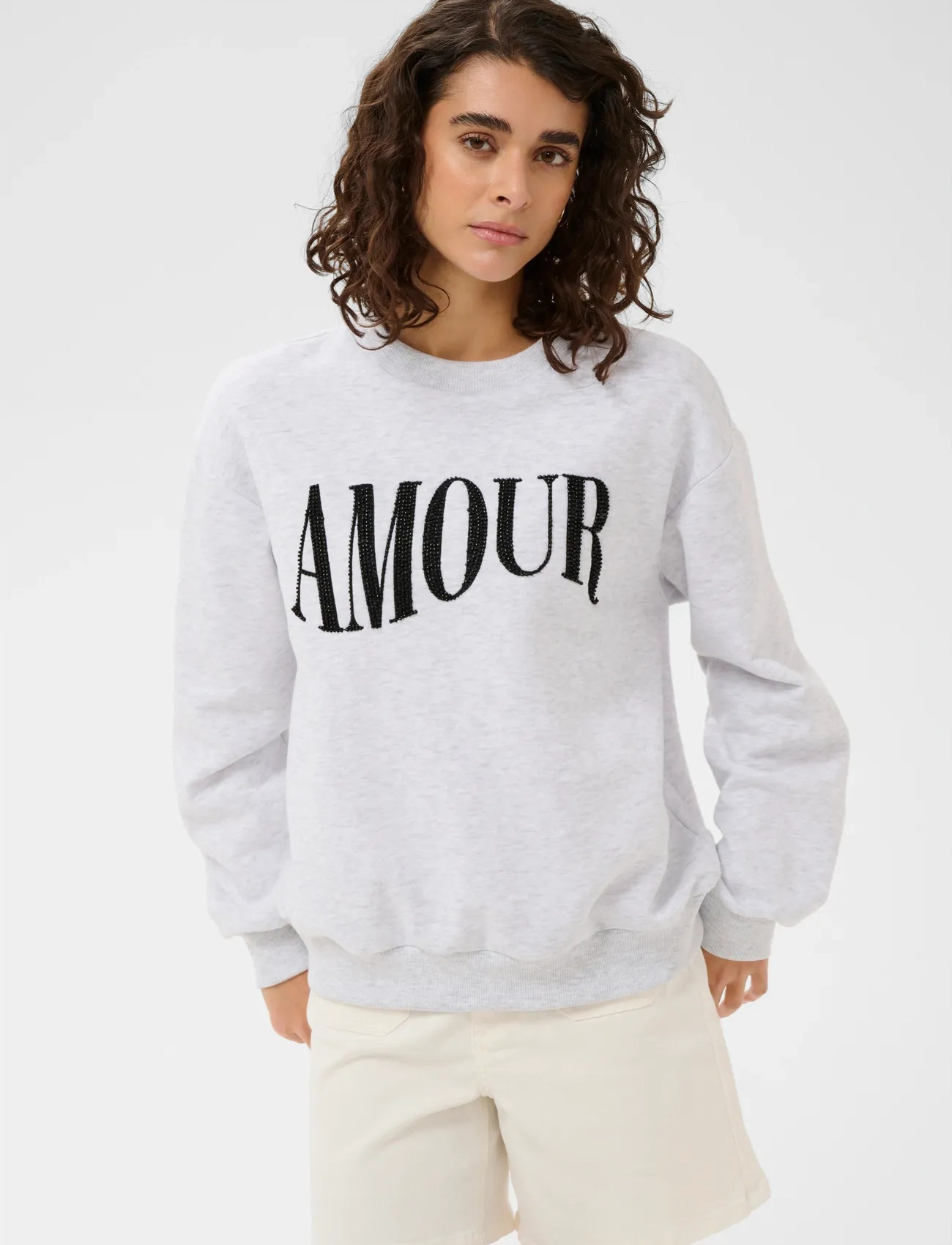 Kaffe Kamelody Sweatshirt, XXL, Grey, Sweatshirts & Hættetrøjer > Sweatshirts, Dame