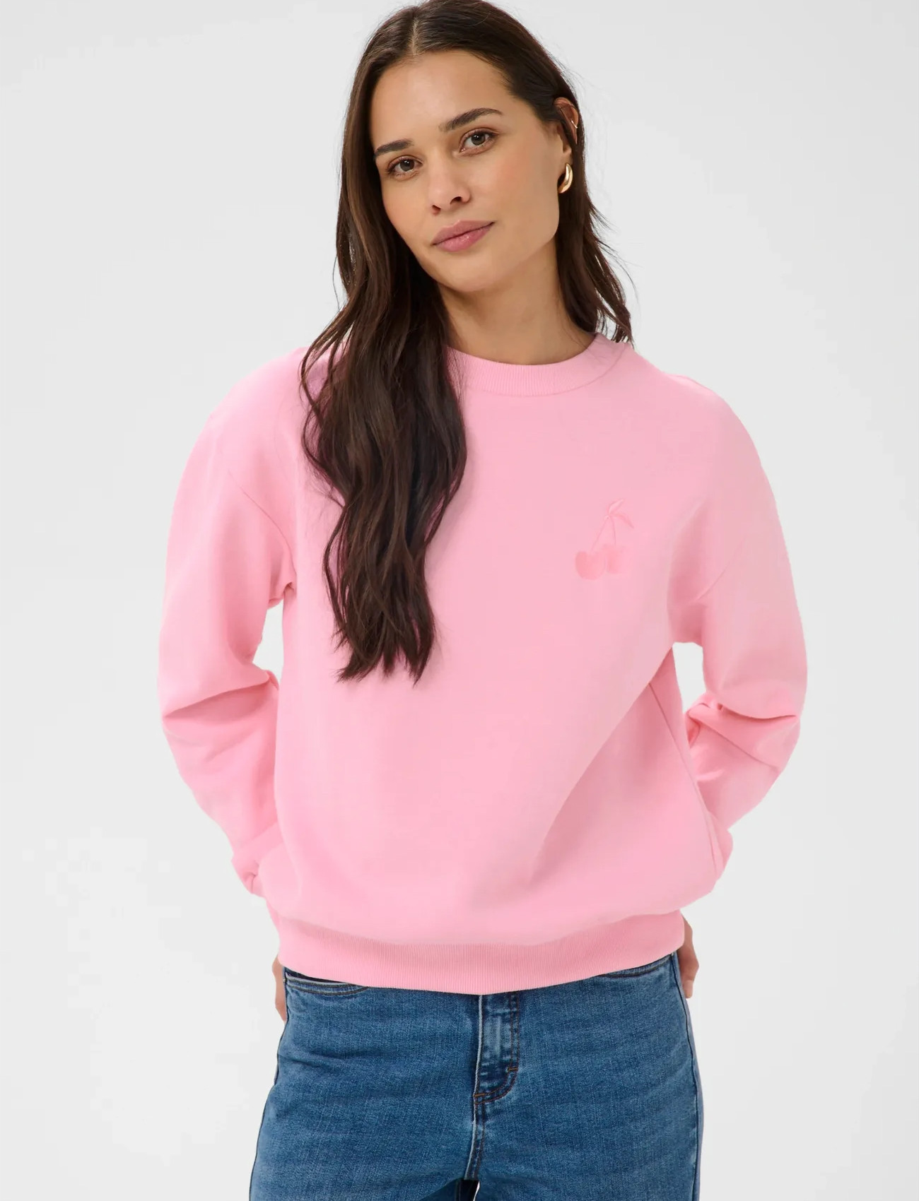 Kaffe Kamelody Sweatshirt, L, Pink, Sweatshirts & Hættetrøjer > Sweatshirts, Dame