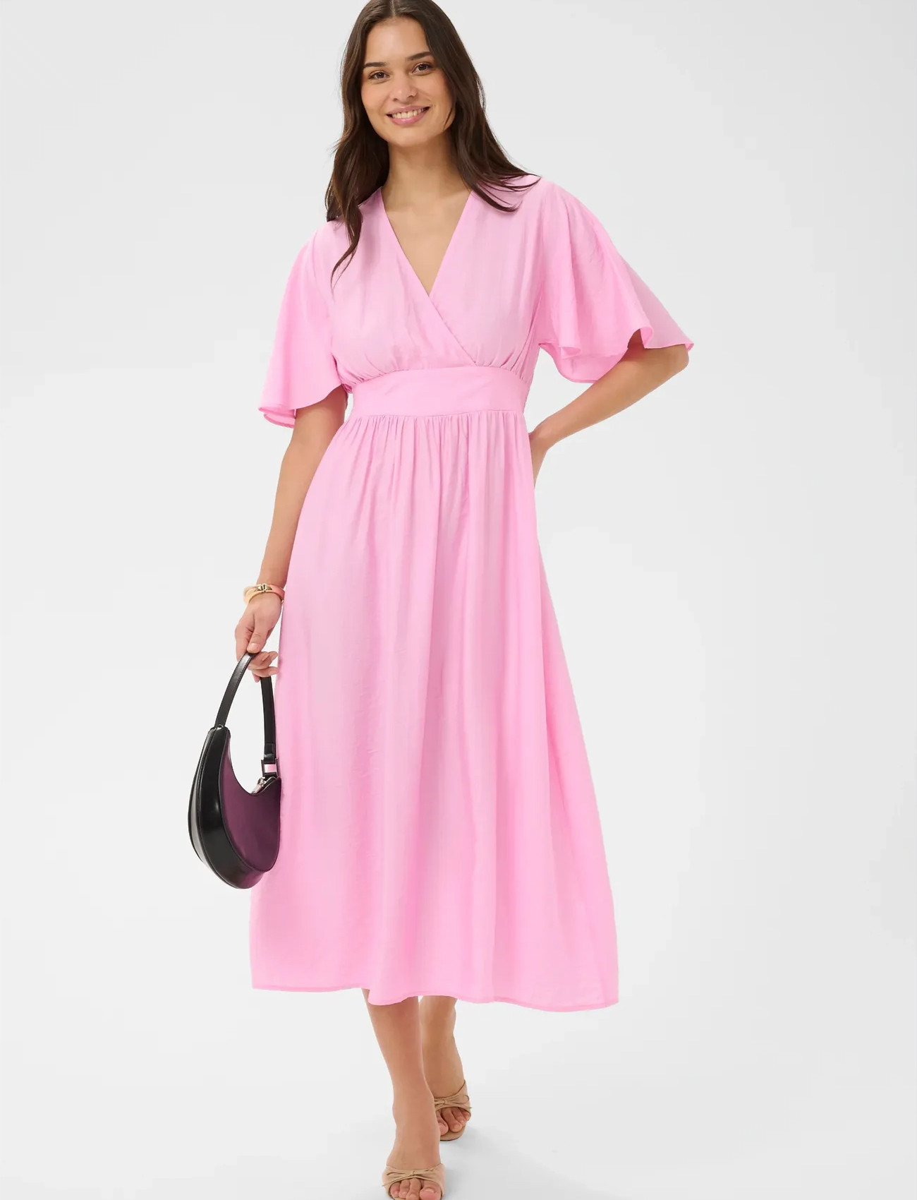 Kaffe Kasirena Long Dress, 42, Pink, Kjoler > Knælange Og Midi, Dame