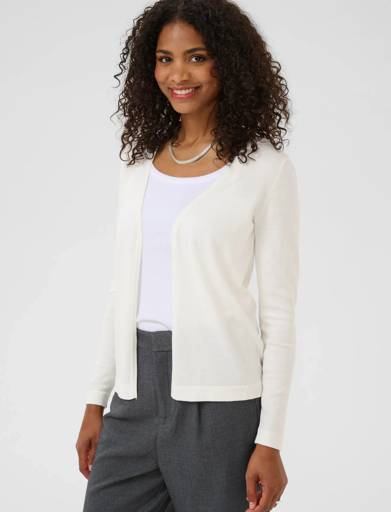 Kaffe Kafenia Astrid Cardigan, XL, White, Strik > Cardigans, Dame