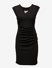 Kaffe - India V-Neck Dress - midi kjoler - black deep - 1