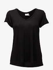 Anna V-Neck T-Shirt - BLACK DEEP