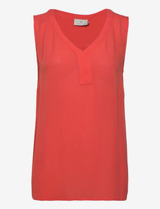 Amber top - blouses zonder mouwen - hot coral