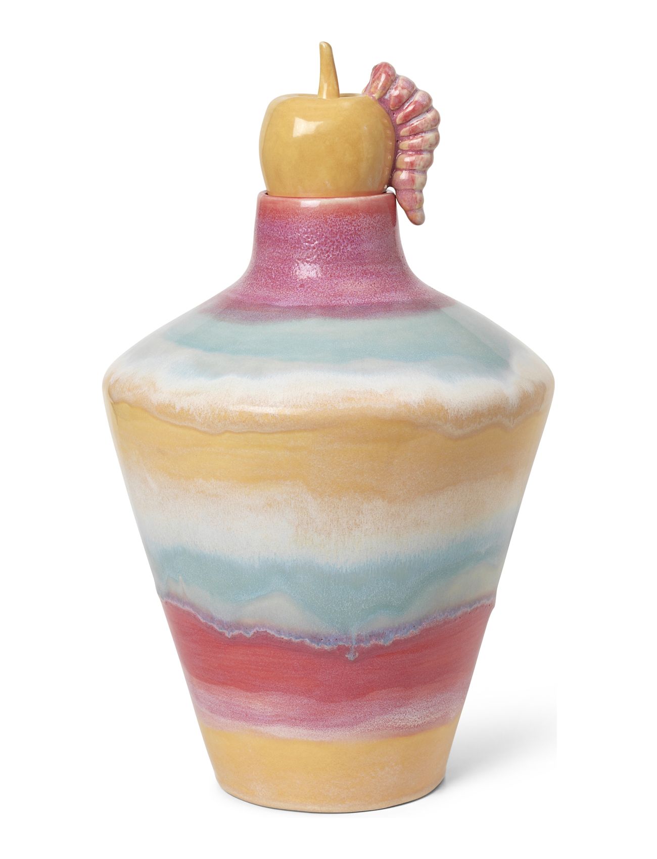 Poppery Vase Med Æble H32 Cm Pink/Mint/Gul Home Decoration Vases Big Vases Pink Kähler
