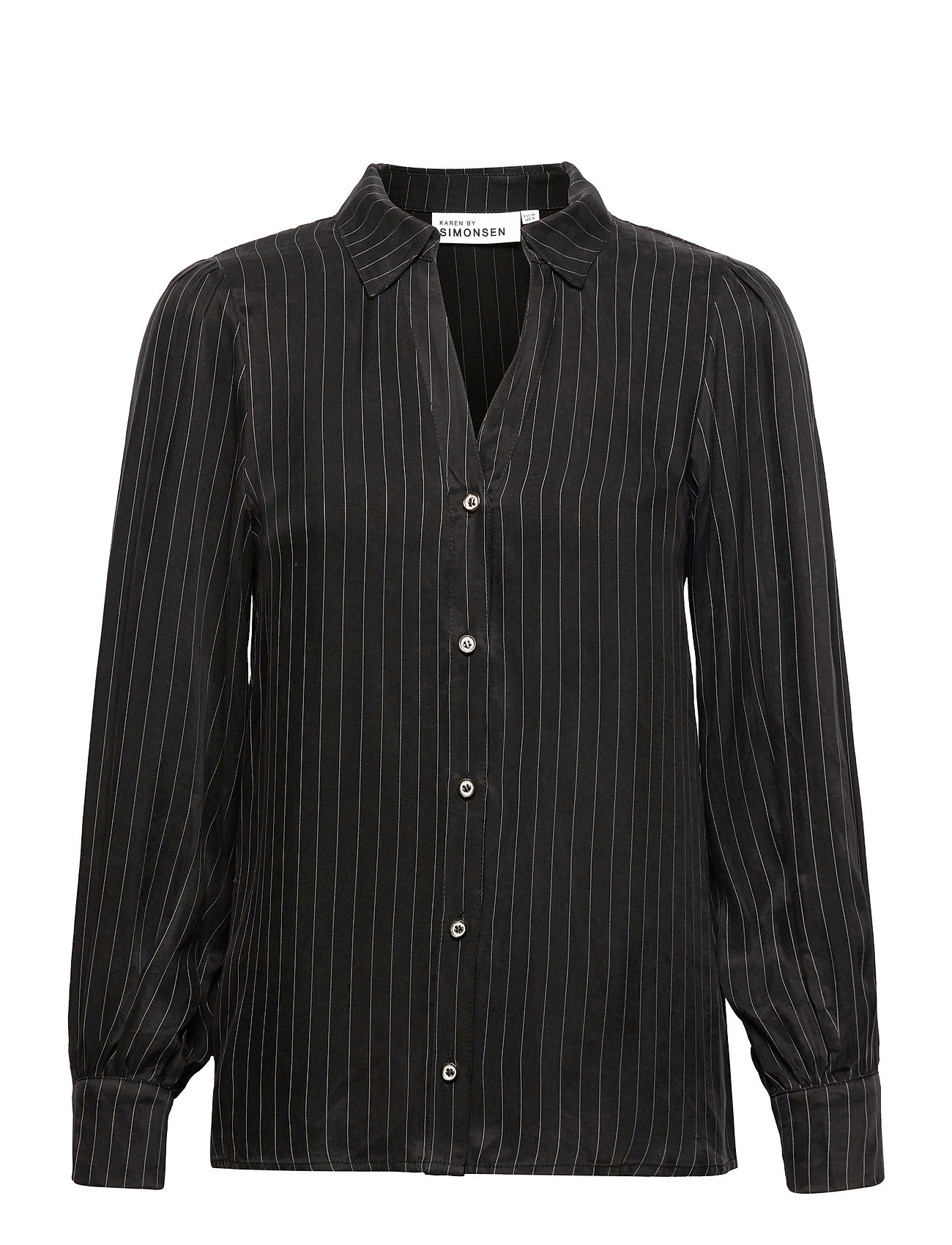 Mistykb Blouse Tops Shirts Long-sleeved Black Karen By Simonsen
