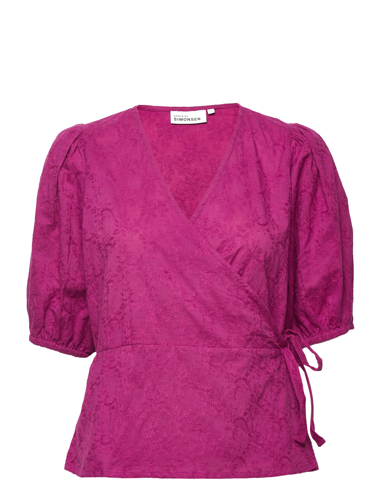 Emiliakb Wrap Top Tops Blouses Short-sleeved Pink Karen By Simonsen