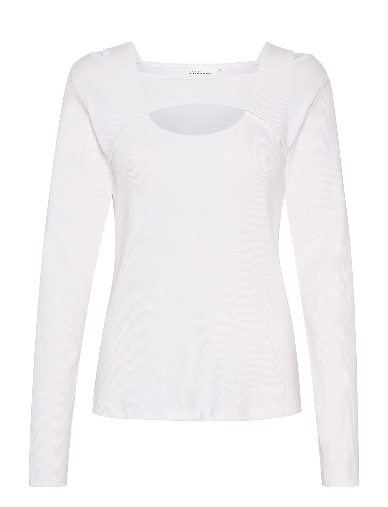 Jillkb Cut Out Tee Tops T-shirts & Tops Long-sleeved White Karen By Simonsen