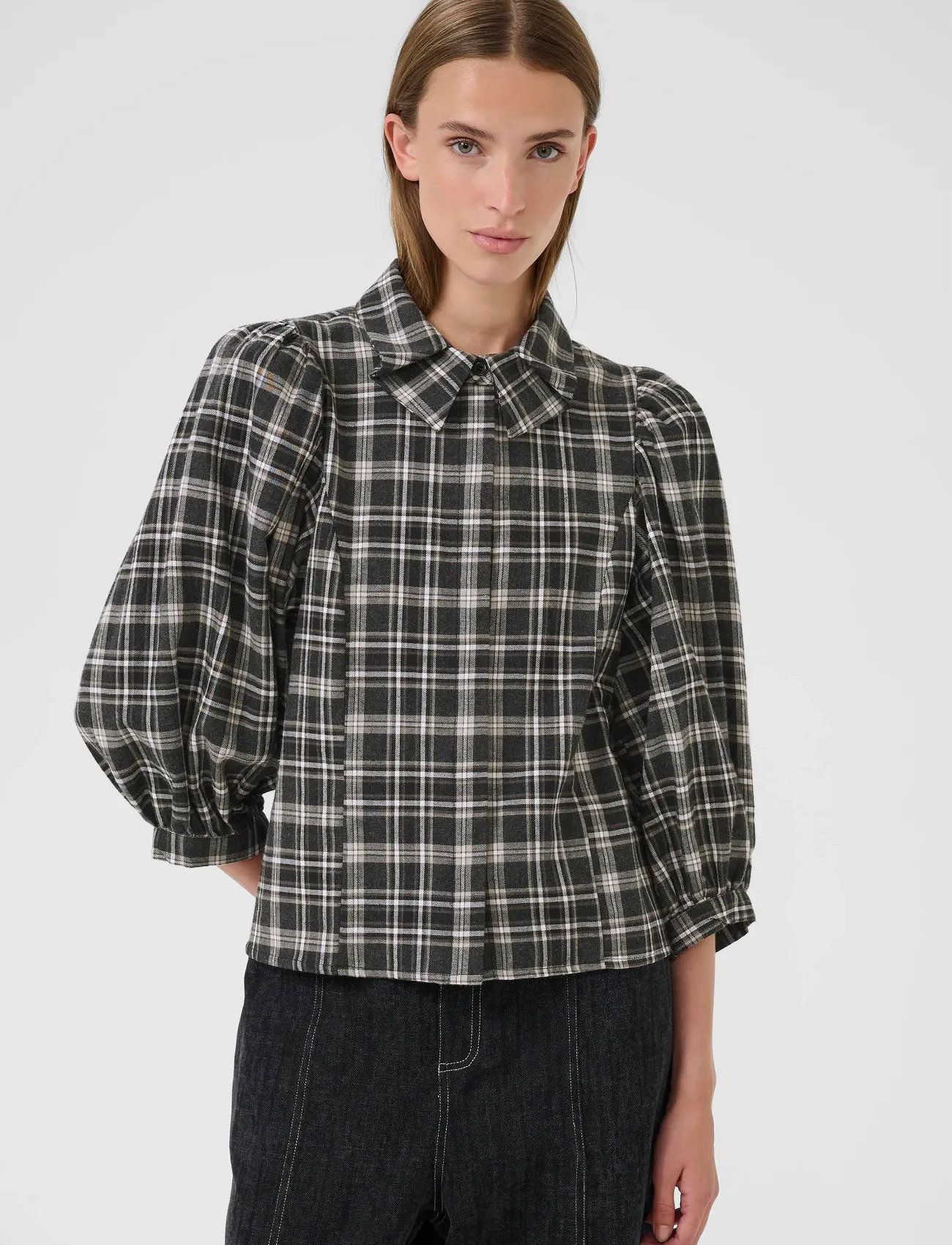 Karen By Simonsen Kbbelis Frosty Blouse, 36, Black, Skjorter > Langærmede, Dame