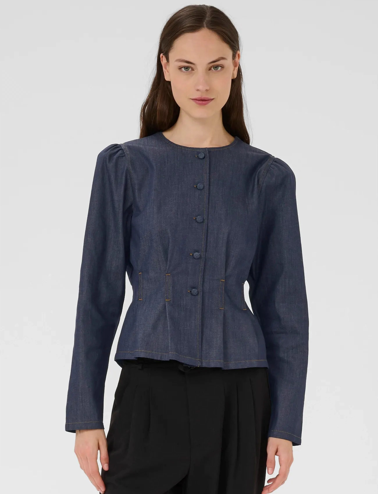 Karen By Simonsen Kbdrew Blouse, 40, Navy, Bluser > Langærmede, Dame