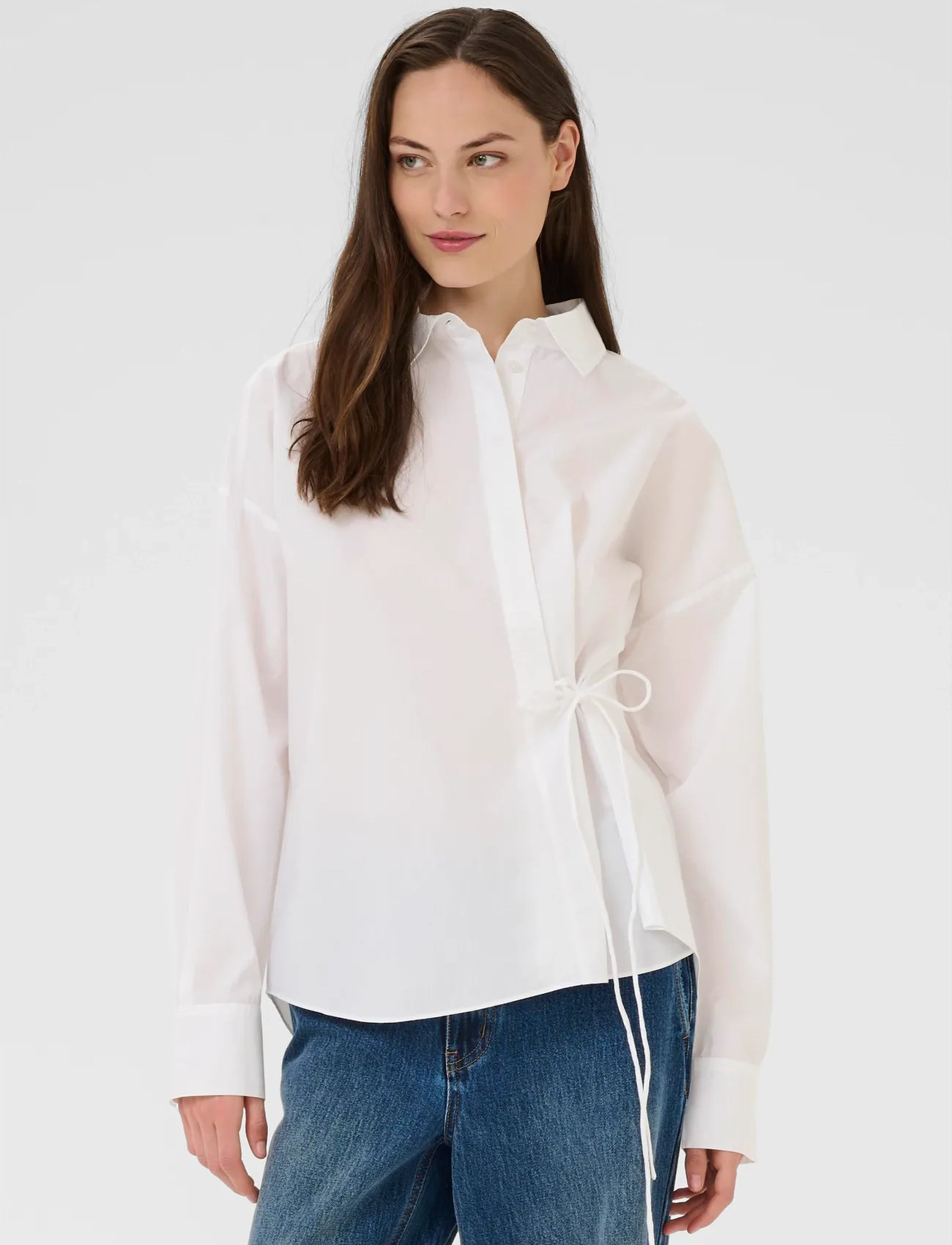 Karen By Simonsen Kbdylan Shirt, 40, White, Skjorter > Langærmede, Dame