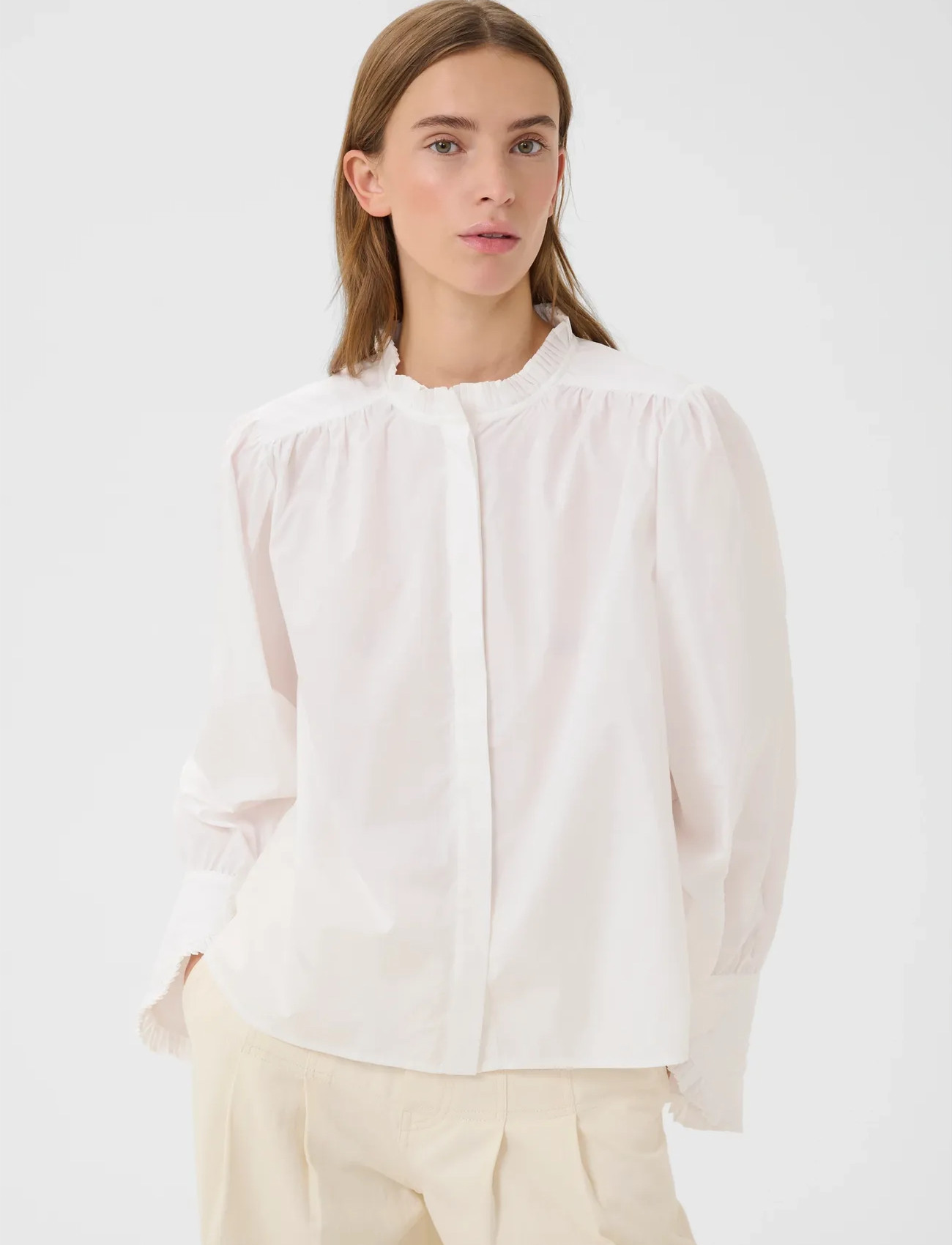 Karen By Simonsen Kbelse Blouse, 40, White, Bluser > Langærmede, Dame