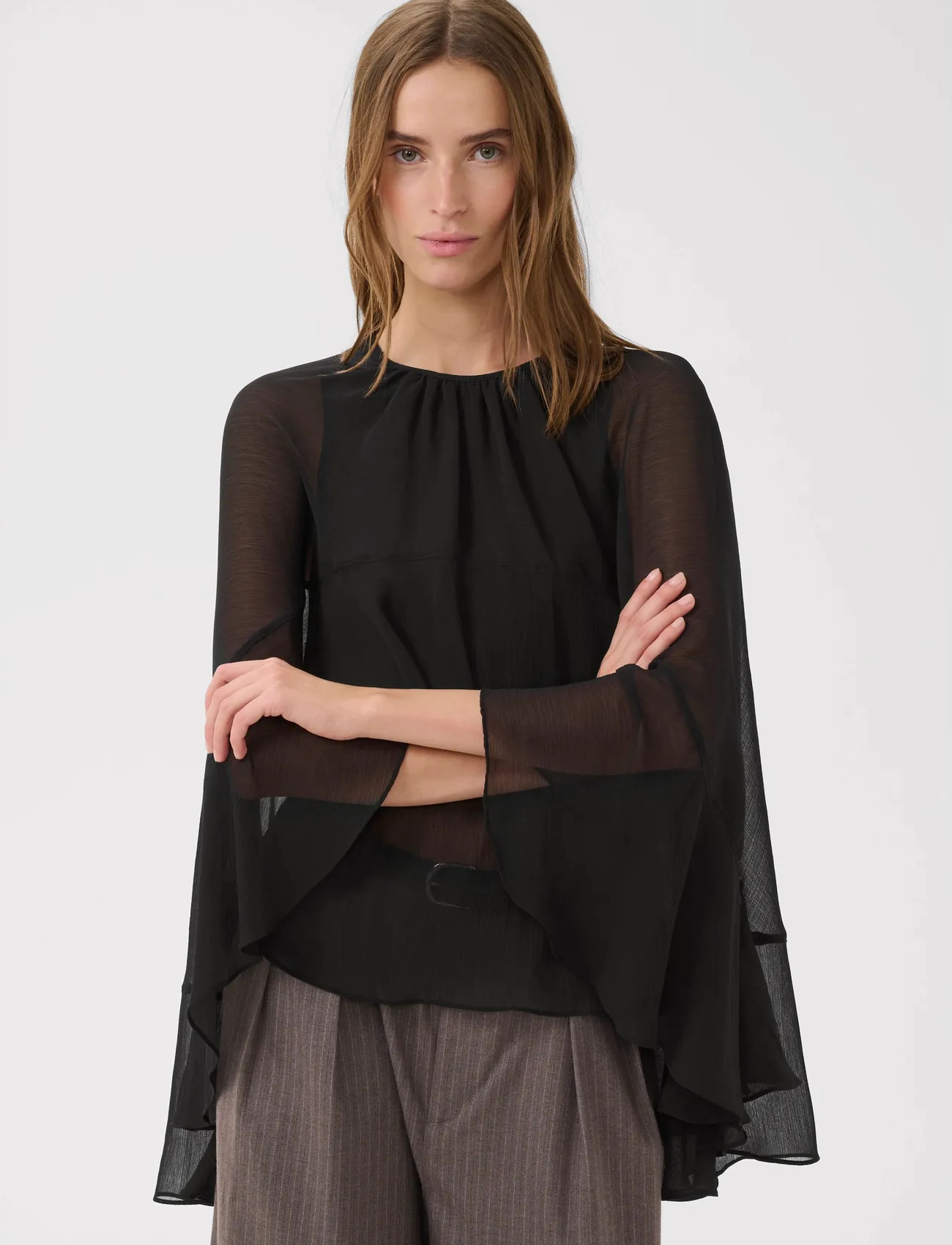 Karen By Simonsen Kberica Blouse, 40, Black, Bluser > Langærmede, Dame