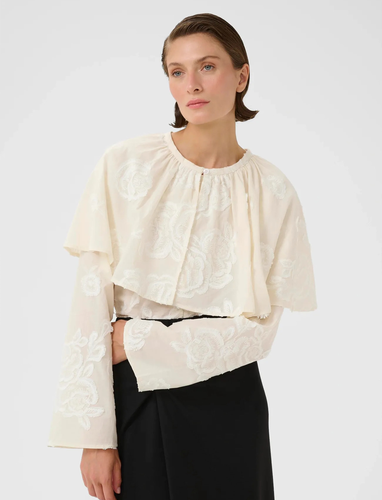 Karen By Simonsen Kbermine Blouse, 40, Cream, Bluser > Langærmede, Dame