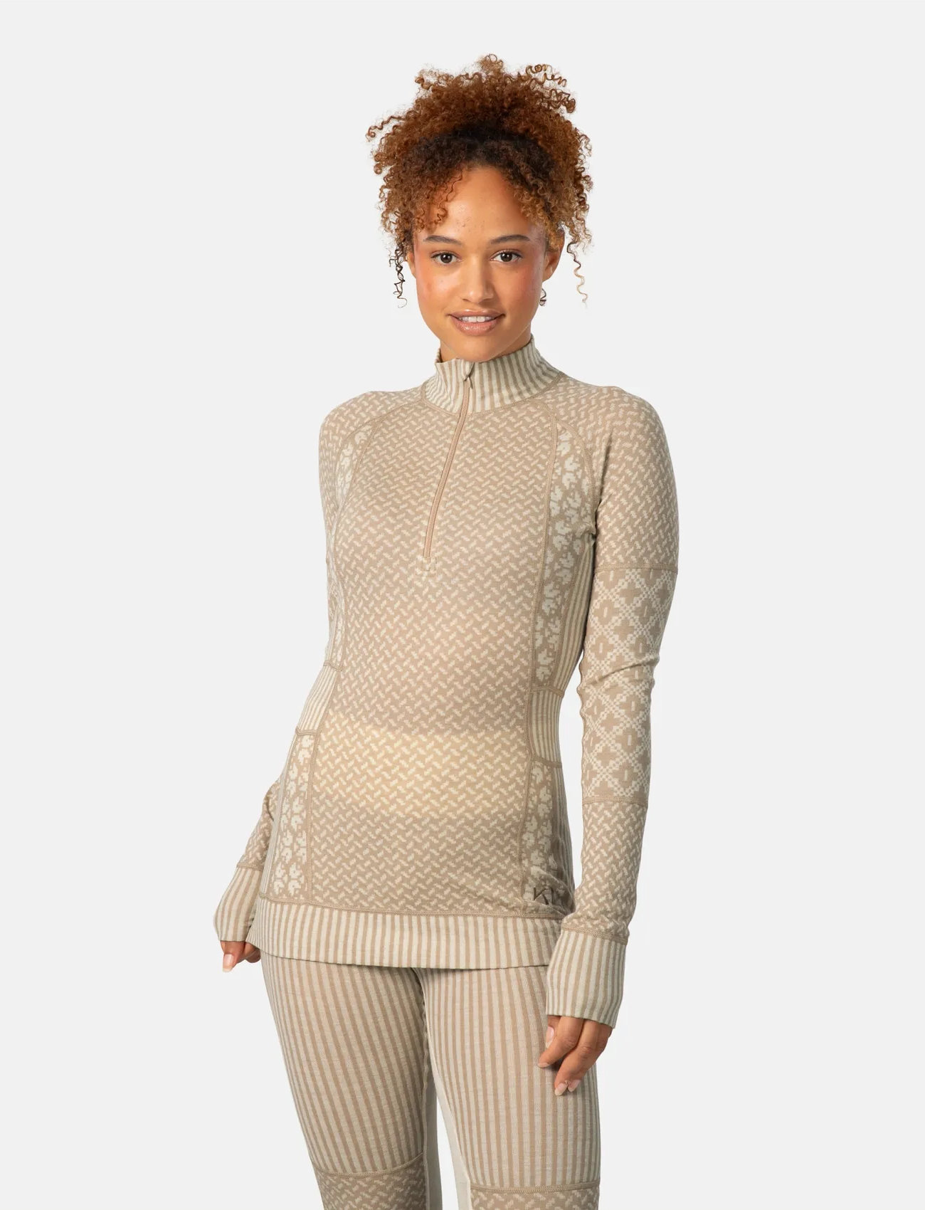 Kari Traa Smekker H/Z, XL, Beige, Sport > Base Layer Overdele, Dame
