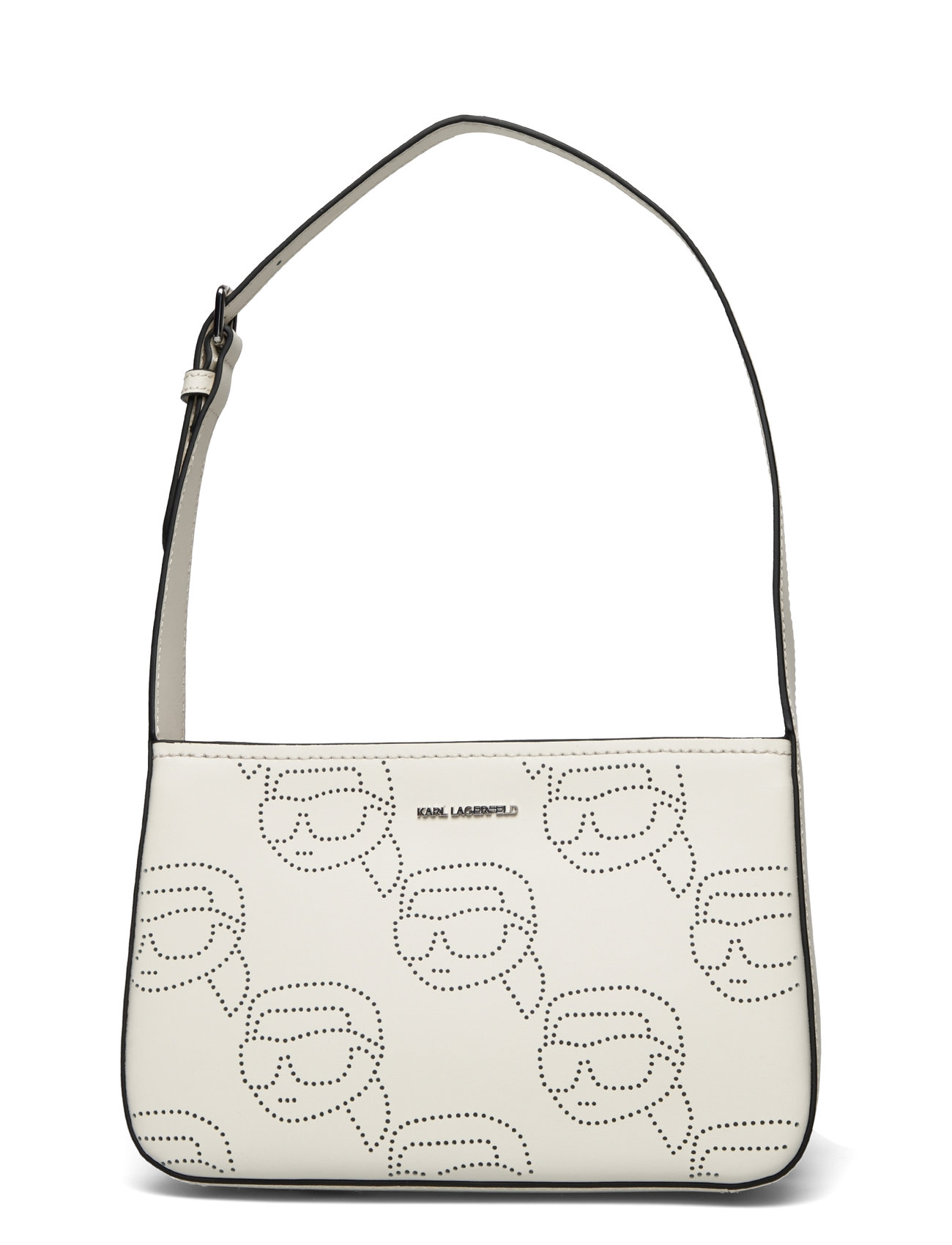 K/Ikonik 2.0 Perforated Sb Designers Small Shoulder Bags-crossbody Bags White Karl Lagerfeld