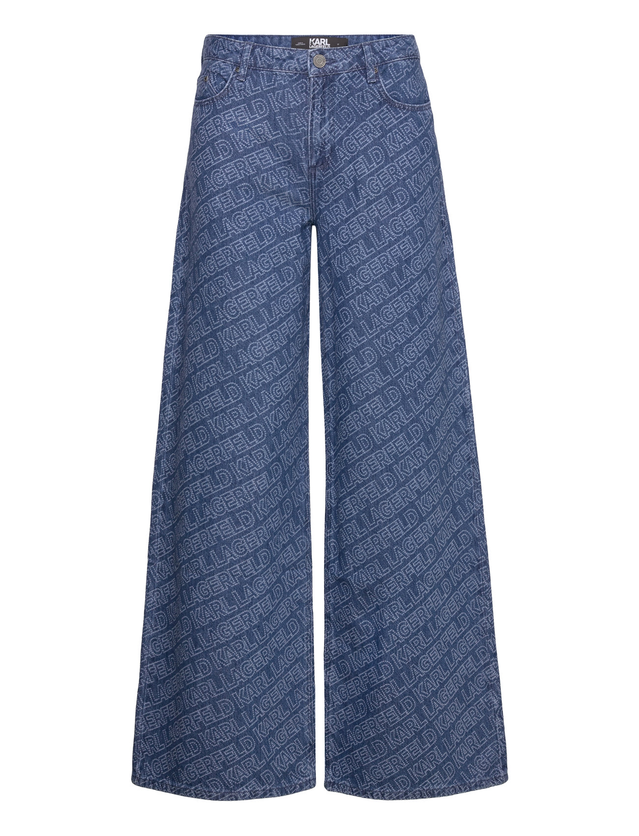 Kl Punched Denim Pants Blue Karl Lagerfeld
