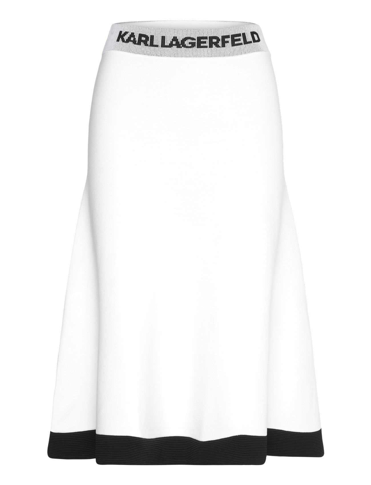 Flared Knit Skirt Skirts Knee-length & Midi Skirts White Karl Lagerfeld