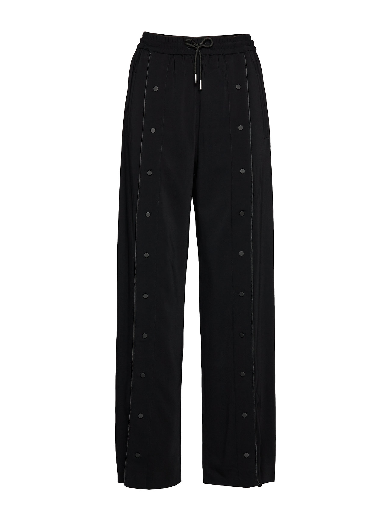 Karl Lagerfeld Wide Leg Snap Pants W/ Logo Vida Byxor Svart [Color: 999 BLACK ][Sex: Women ][Sizes: 38 ]