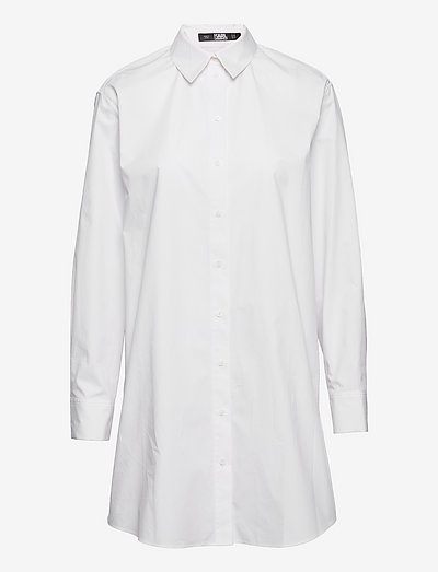 Embellished Tunic Shirt - chemises en jeans - white