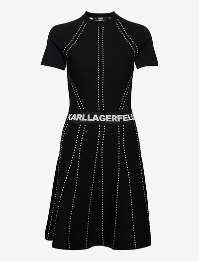 S/Slv Knitted Logo Dress - robes d'été - black