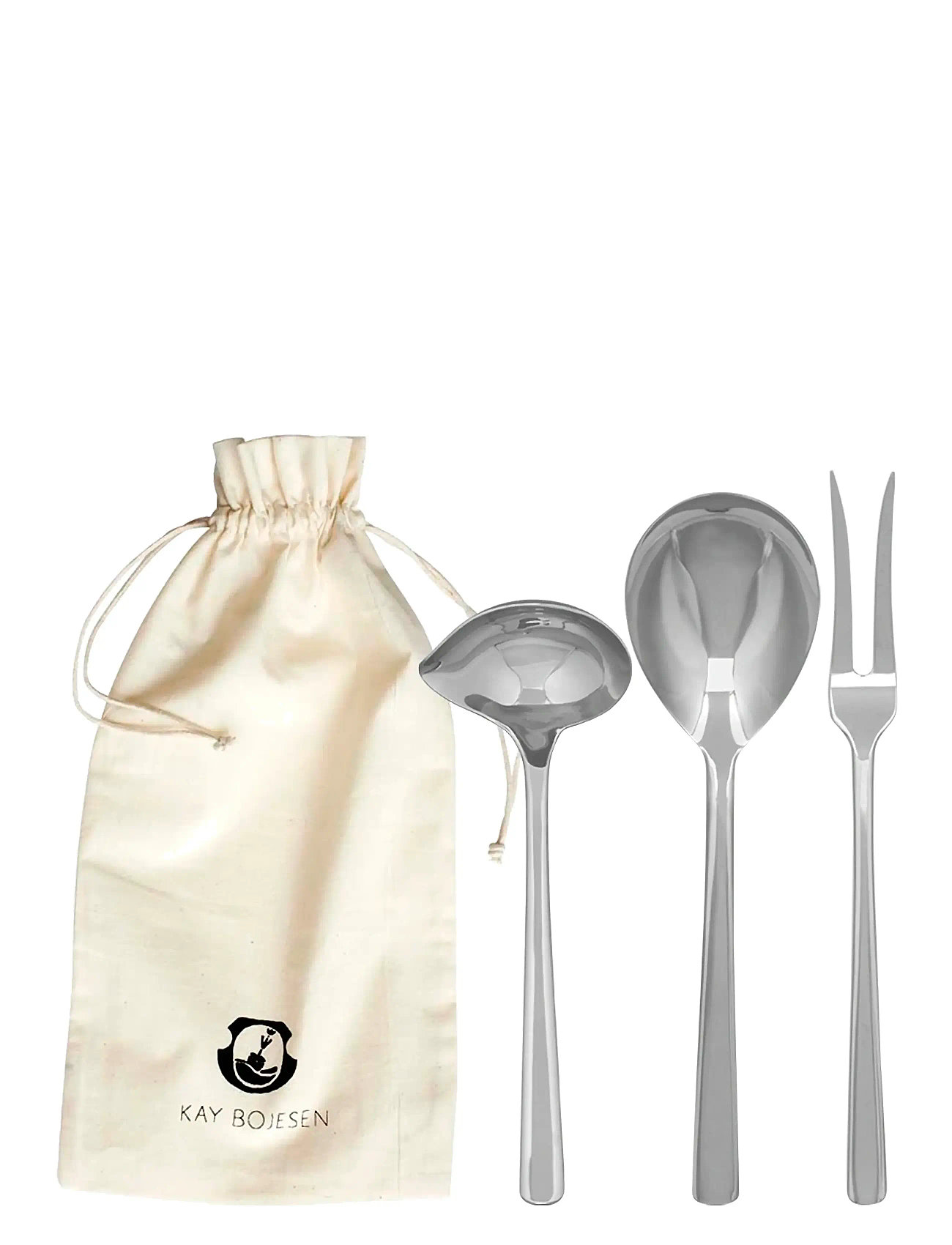 Kay Bojesen Serveringssæt, 3 Dele, One Size, Silver, Skeer > Serveringsskeer, Unisex
