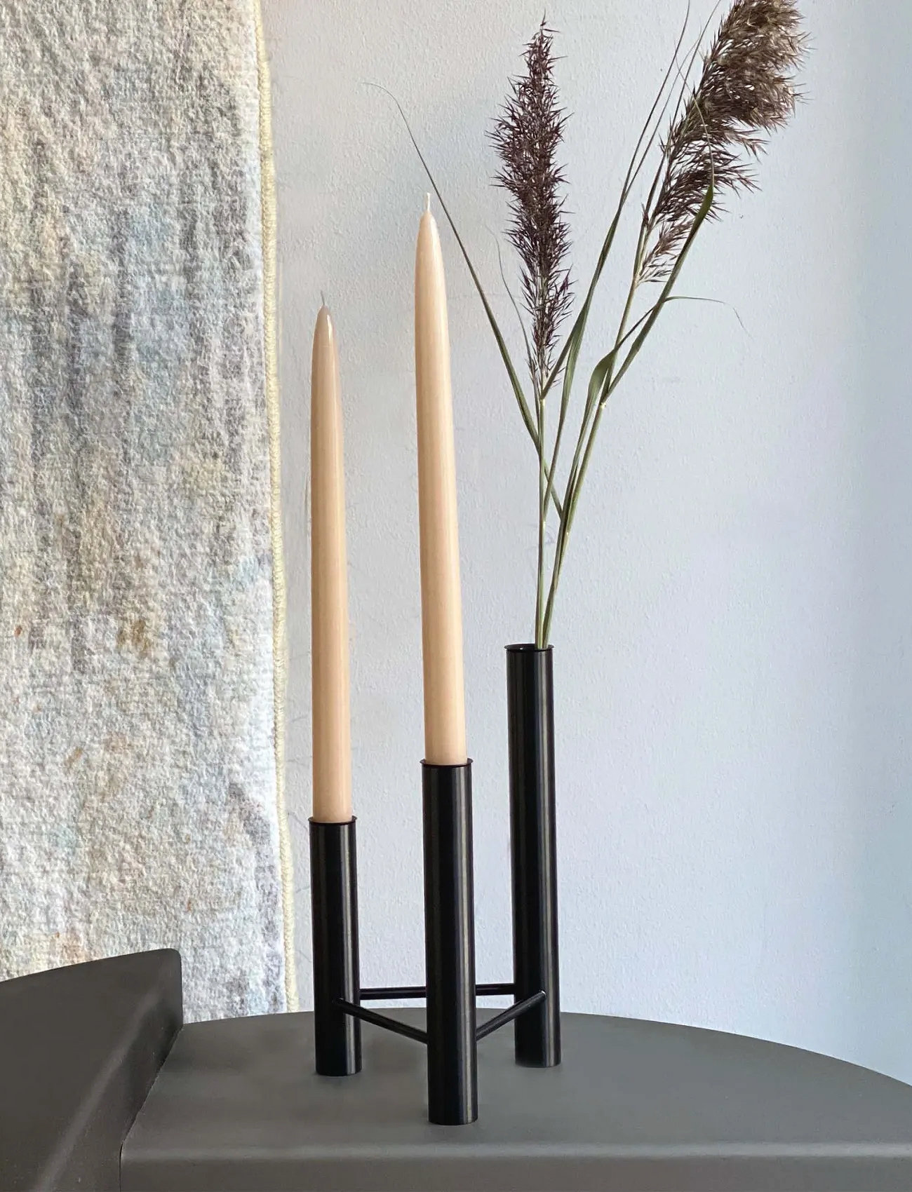 Kay Bojesen Vista Vase Og Lysestage, H:25.5 cm, Black, Vases > Other Vases, Unisex